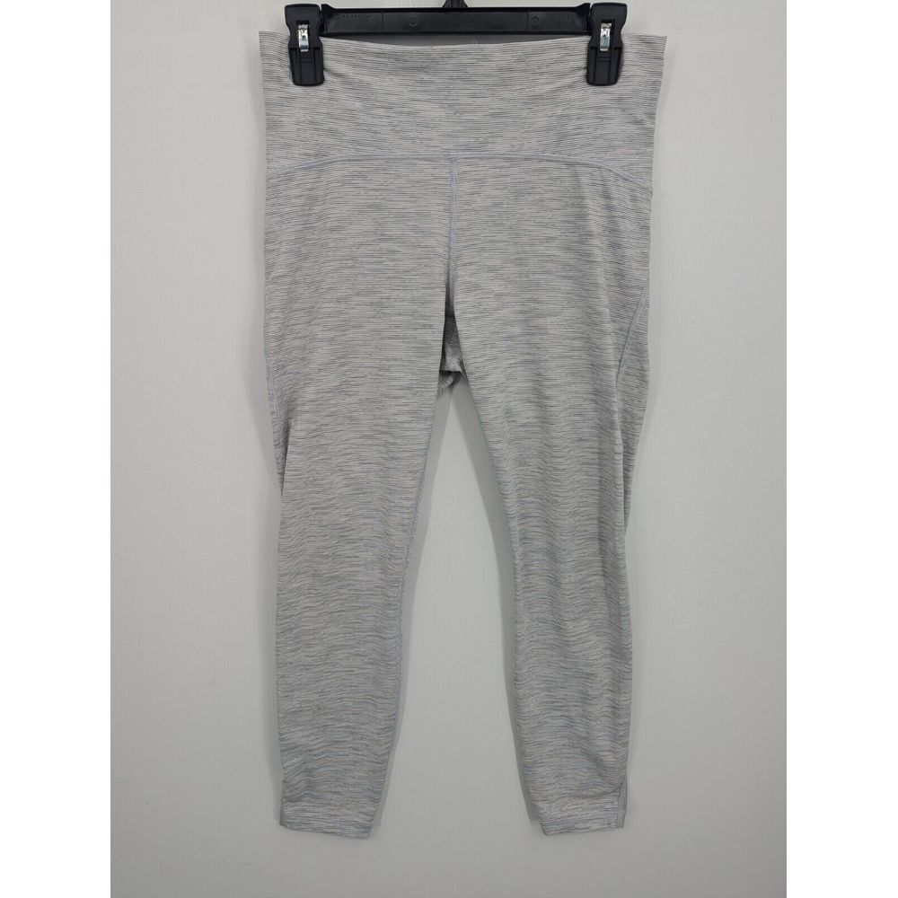 Lululemon Train Times 7/8 Pants Women's Mesh White & Gray Athletic , Size 10